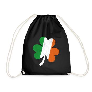 Shamrock drapeau irlandais - Sac de sport léger - noir - Devant