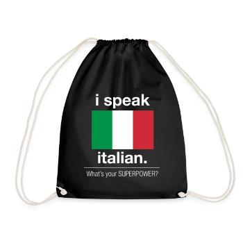 Je parle italien - Sac de sport léger - noir - Devant