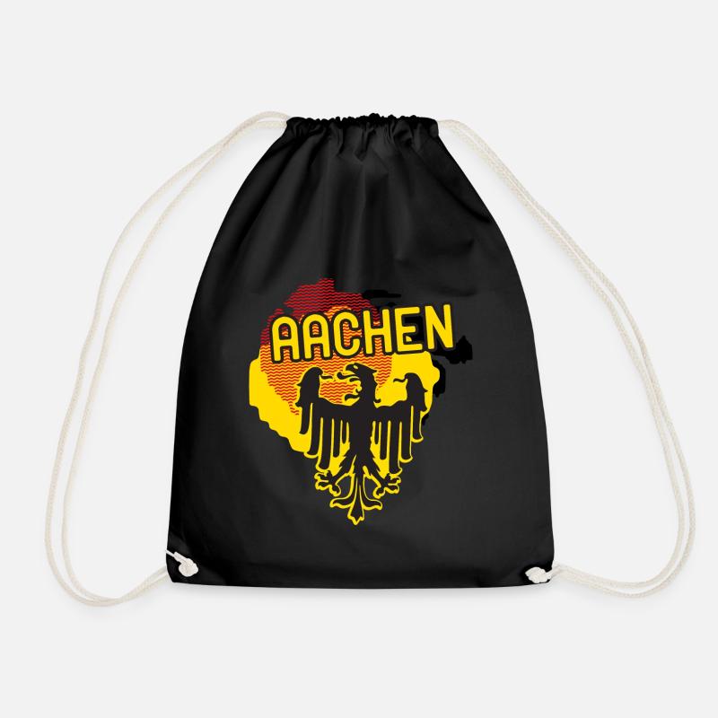 Aachen Coat of Arms - Drawstring Bag - black