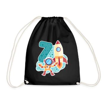 7ème anniversaire Astronaute Rocket Boy 7 ans - Sac de sport léger - noir - Devant