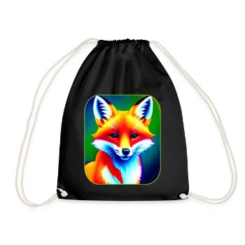 Renard coloré mignon - Sac de sport léger - noir - Devant