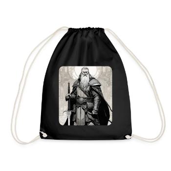 Proud Viking with Horns Helmet Nordic - Drawstring Bag - black - Front
