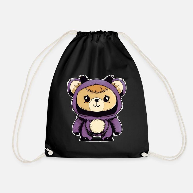 Niedlicher Teddy Bär - Turnbeutel - Schwarz