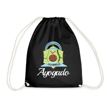 Ayogado | Yoga Avocado - Drawstring Bag - black - Front