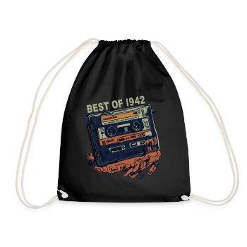 Cassette 1942 vintage 1942 - Millésime depuis 1942 - Sac de sport léger - noir - Devant
