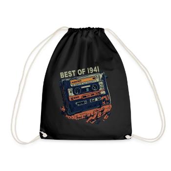 Vintage 1941 1941 Cassette - Vintage since 1941 - Drawstring Bag - black - Front