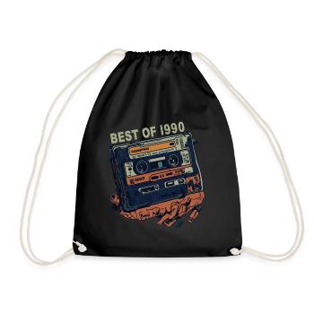 Cassette 1990 vintage 1990 - Millésime depuis 1990 - Sac de sport léger - noir - Devant