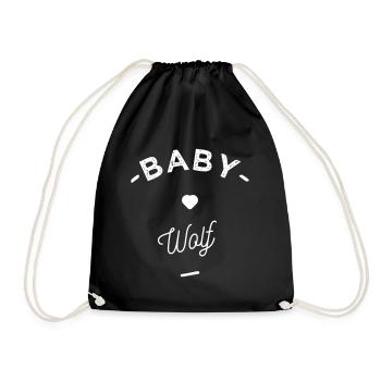 Baby wolf- - Drawstring Bag - black - Front