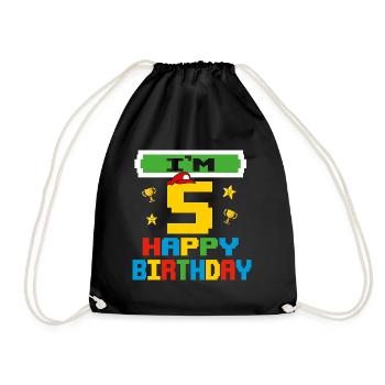 Five 5yr 5th Birthday Happy Birthday 5 Years Old - Sac de sport léger - noir - Devant