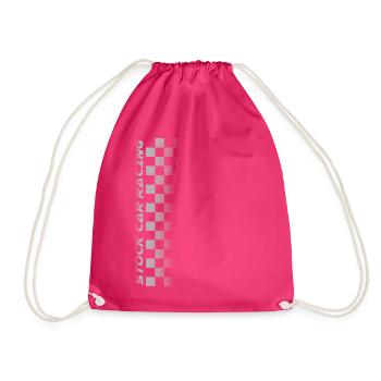 Stock Car Racing Zielflagge Seiten Design - Turnbeutel - Fuchsia - Vorne
