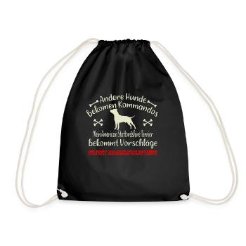 American Staffordshire Terrier bekommt Vorschläge - Turnbeutel - Schwarz - Vorne