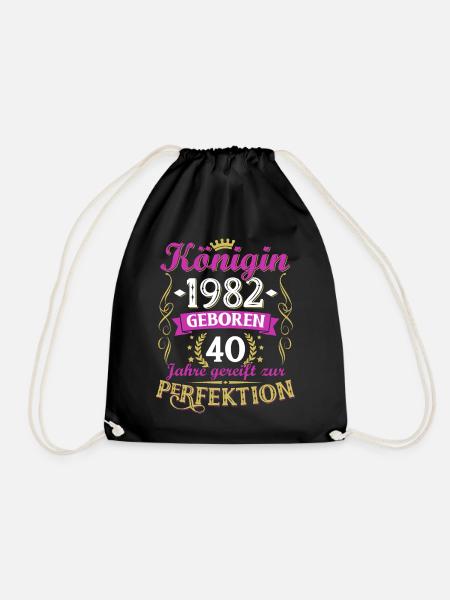 1982 Jahrgang Geschenk zum 40 Geburtstag Frauen - Turnbeutel - Schwarz