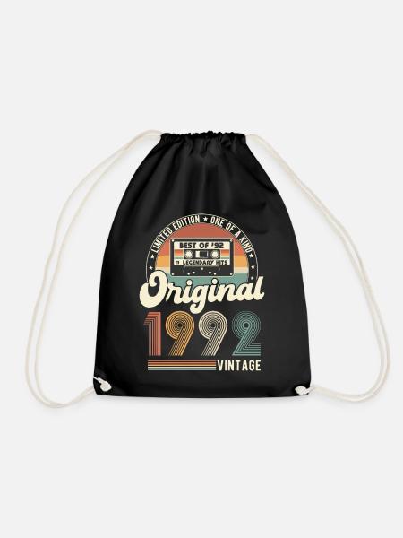 1992 Jahrgang geboren Vintage Geburtstag Retro - Turnbeutel - Schwarz