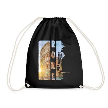 Rome Rome Italy City Skyline Home Love - Drawstring Bag - black - Front