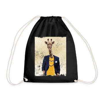 Giraffen gfk gewaltfreie Kommunikation retro - Turnbeutel - Schwarz - Vorne