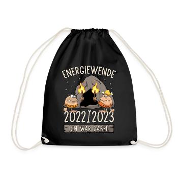 Steinzeit Energiewende 2022/2023 - Ich war dabei! - Turnbeutel - Schwarz - Vorne