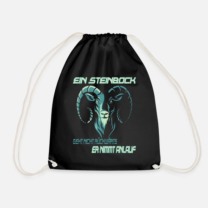Sternzeichen Steinbock Dezember bis Januar - Turnbeutel - Schwarz
