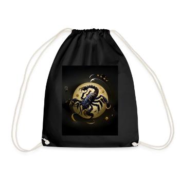 Zodiac signs: Scorpio - Drawstring Bag - black - Front