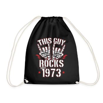 Dieser Kerl rockt seit 1973 Jahrgang Geburtstag - Turnbeutel - Schwarz - Vorne