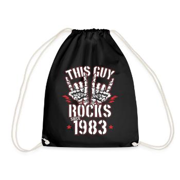 Ce mec est rock depuis l’anniversaire du millésime 1983 - Sac de sport léger - noir - Devant