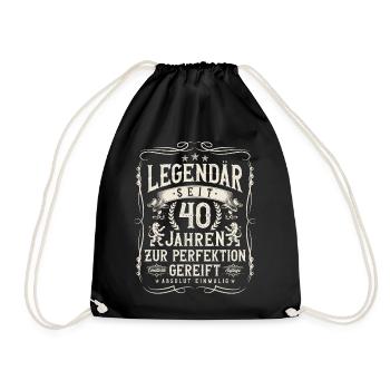 40 Jahre Legendär 40 Geburtstag Geschenk - Turnbeutel - Schwarz - Vorne