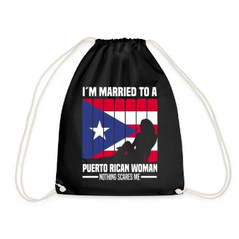 Puerto Rico | Puerto Ricaner Flagge Geschenkideen - Turnbeutel - Schwarz - Vorne