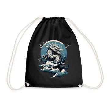 Sky Dragon on the Rise - Drawstring Bag - black - Front