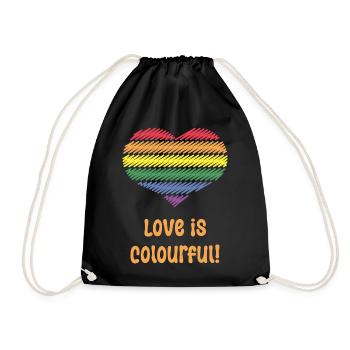 L’amour est coloré ! (Cœur / Fierté / LGBTQIA+) - Sac de sport léger - noir - Devant