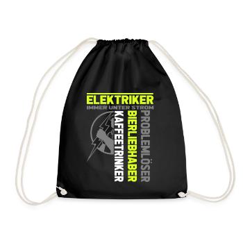 Elektriker immer unter Strom - Turnbeutel - Schwarz - Vorne