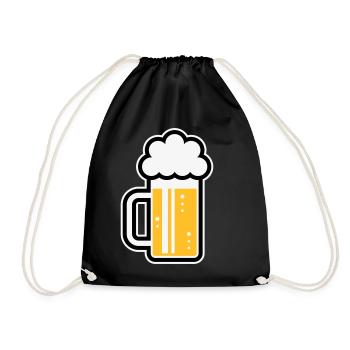 XFrohsinn (Links / Gold White Black) - Turnbeutel - Schwarz - Vorne