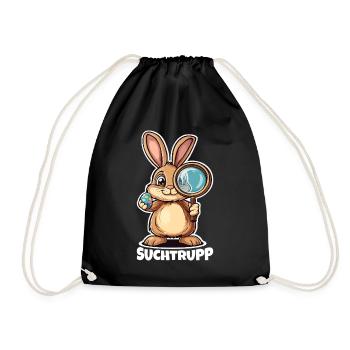 Ostern Suchtrupp Osterhase Eiersuche - Turnbeutel - Schwarz - Vorne