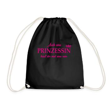 Prinzessin haut rein - Turnbeutel - Schwarz - Vorne