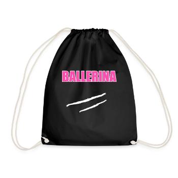 Ballerina Pepp Line Koks Ecstasy Lustiger Spruch - Turnbeutel - Schwarz - Vorne