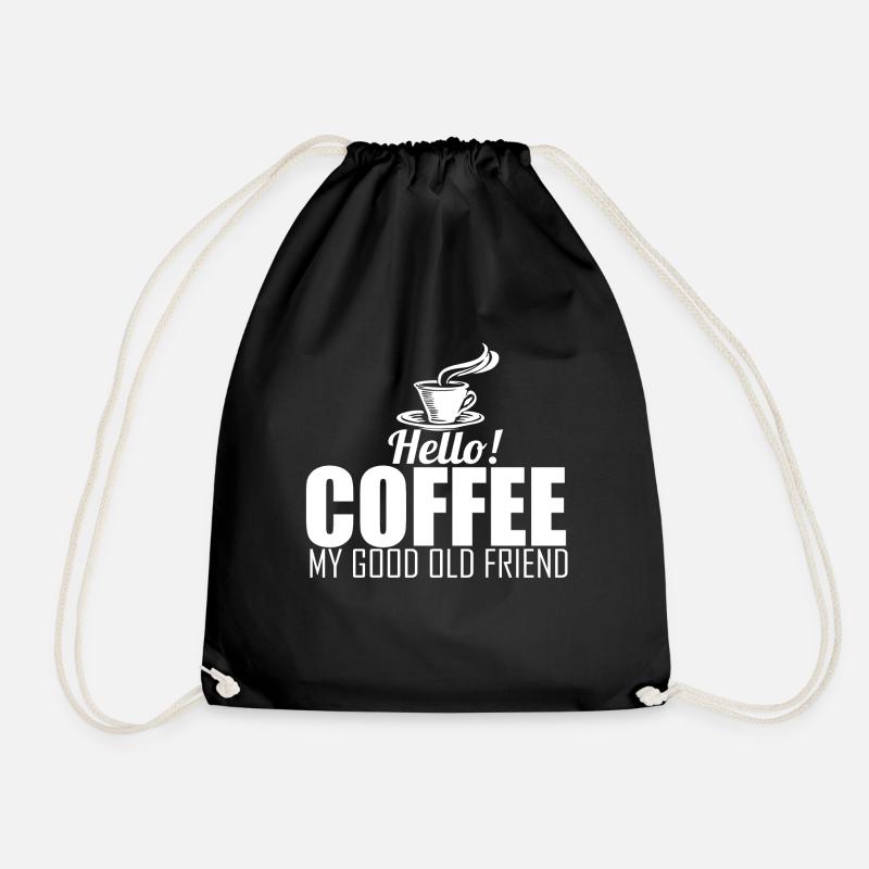 Coffee - coffee - Drawstring Bag - black