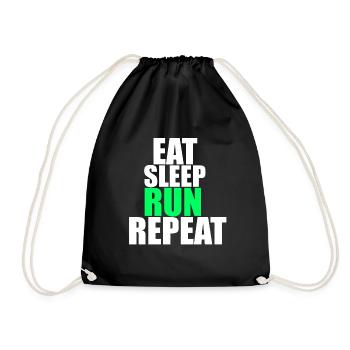 Eat Sleep Run Repeat! - Drawstring Bag - black - Front