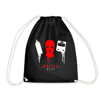 Graffiti Writer Wear Surprise Mask Sprayer Gift - Drawstring Bag - black - Front