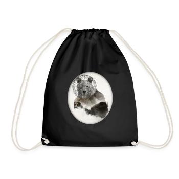Bear Bär Poly Art - Turnbeutel - Schwarz - Vorne