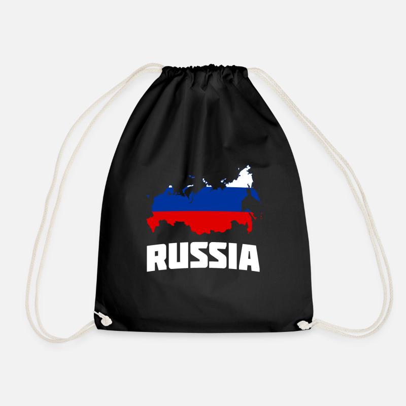 Russia Russland Map Karte Land Geschenk - Turnbeutel - Schwarz
