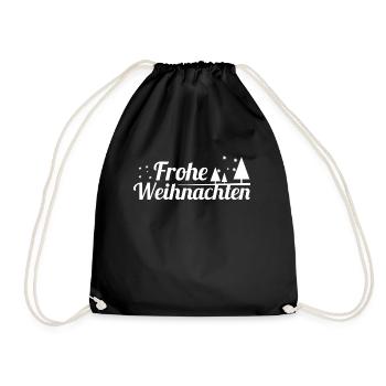 Frohe Weihnachten - Turnbeutel - Schwarz - Vorne