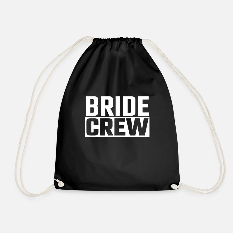 Hen party group shirt bride crew bride - Drawstring Bag - black