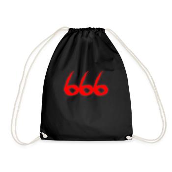 666 - Drawstring Bag - black - Front