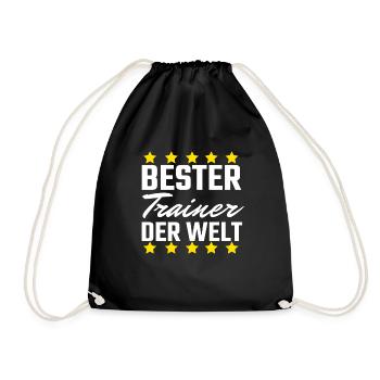 Bester Trainer - Turnbeutel - Schwarz - Vorne