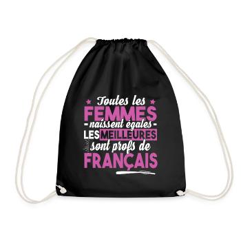 Prof Professeur Français Métier Humour - Sac de sport léger - noir - Devant