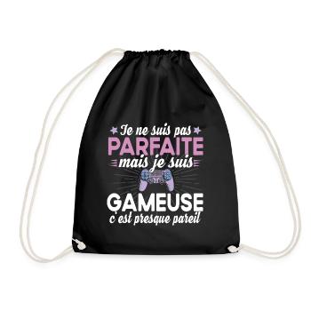 Gameuse Gaming Gamer Geek Jeux Vidéo Cadeau - Sac de sport léger - noir - Devant