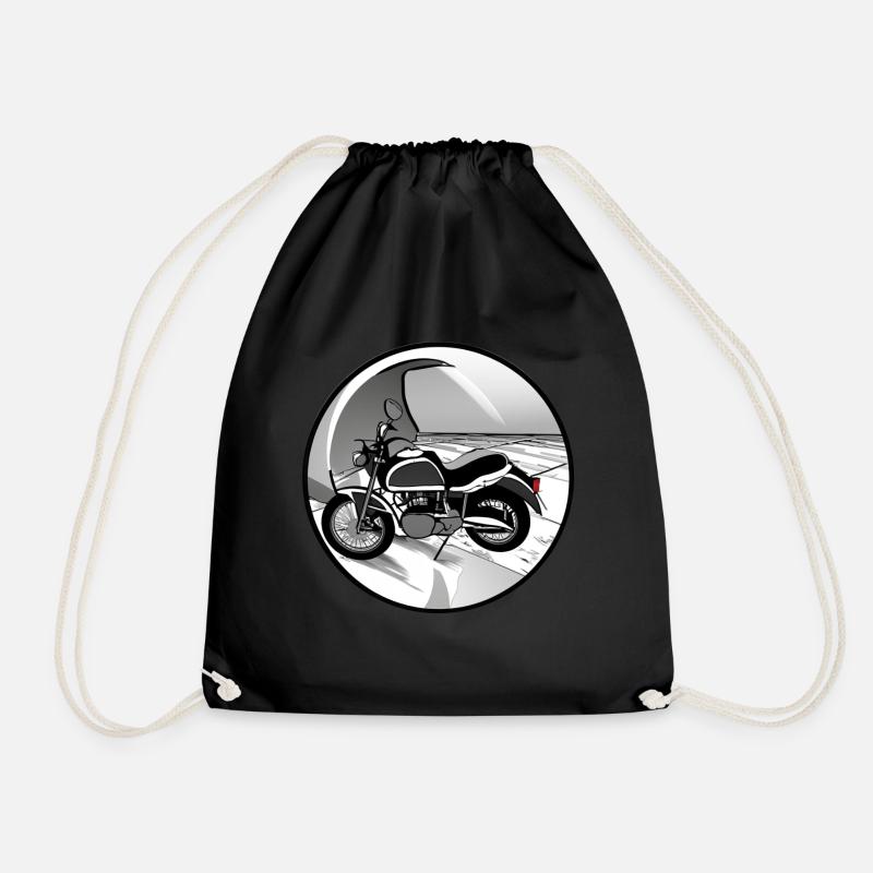 Motorcycle - Drawstring Bag - black