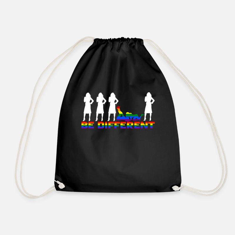 Gay Pride - Frauen - Be different - Drawstring Bag - black
