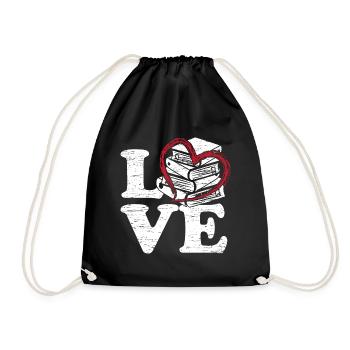 Books Love - Drawstring Bag - black - Front