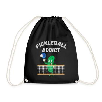 Pickleball Süchtig - Turnbeutel - Schwarz - Vorne