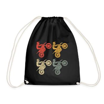 Moto Retro Motorsport Dirtbike Motocross - Sac de sport léger - noir - Devant