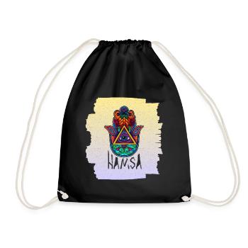 Yoga Namaste Fluchschutz Hindu Buddhismus - Turnbeutel - Schwarz - Vorne